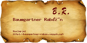 Baumgartner Rabán névjegykártya